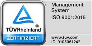 TÜV Siegel Managementsystem IS0 9001