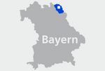 Landkarte Bayern mit Markierung Leitstelle Hochfranken