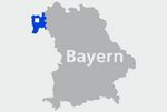 Landkarte Bayern mit Markierung Leitstelle Untermain